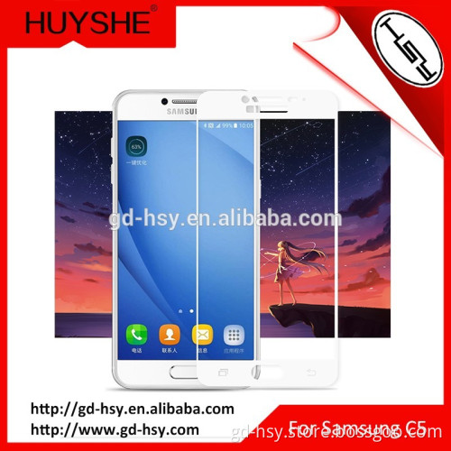 For Mobile Phone Samsung Galaxy C5 Premium Full Cover Tempered Glass Screen Film Protector Silk Print for Samsung C5000